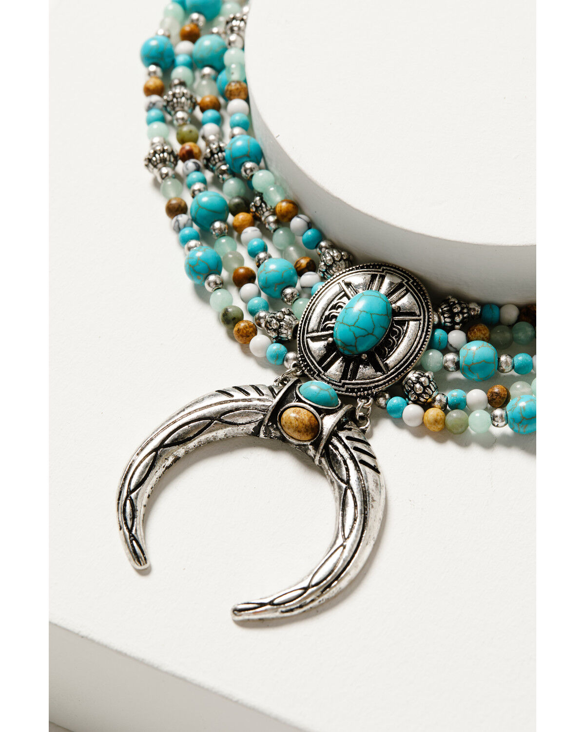 Image #2 - Shyanne Women's Bisbee Falls Beaded Multi-Strand Squash Blossom Necklace, Silver, hi-res