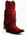 Liberty Black Women's Vegas Fringe Western Boots - Snip Toe, Red, hi-res