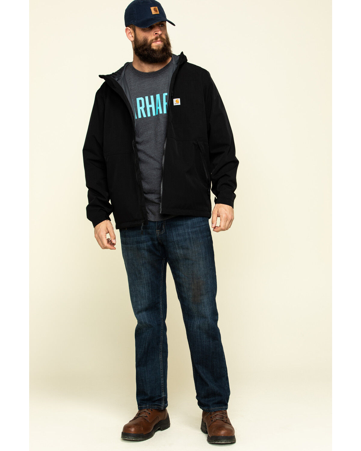 Image #6 - Carhartt Men's Black Storm Defender Midweight Hooded Work Jacket, , hi-res