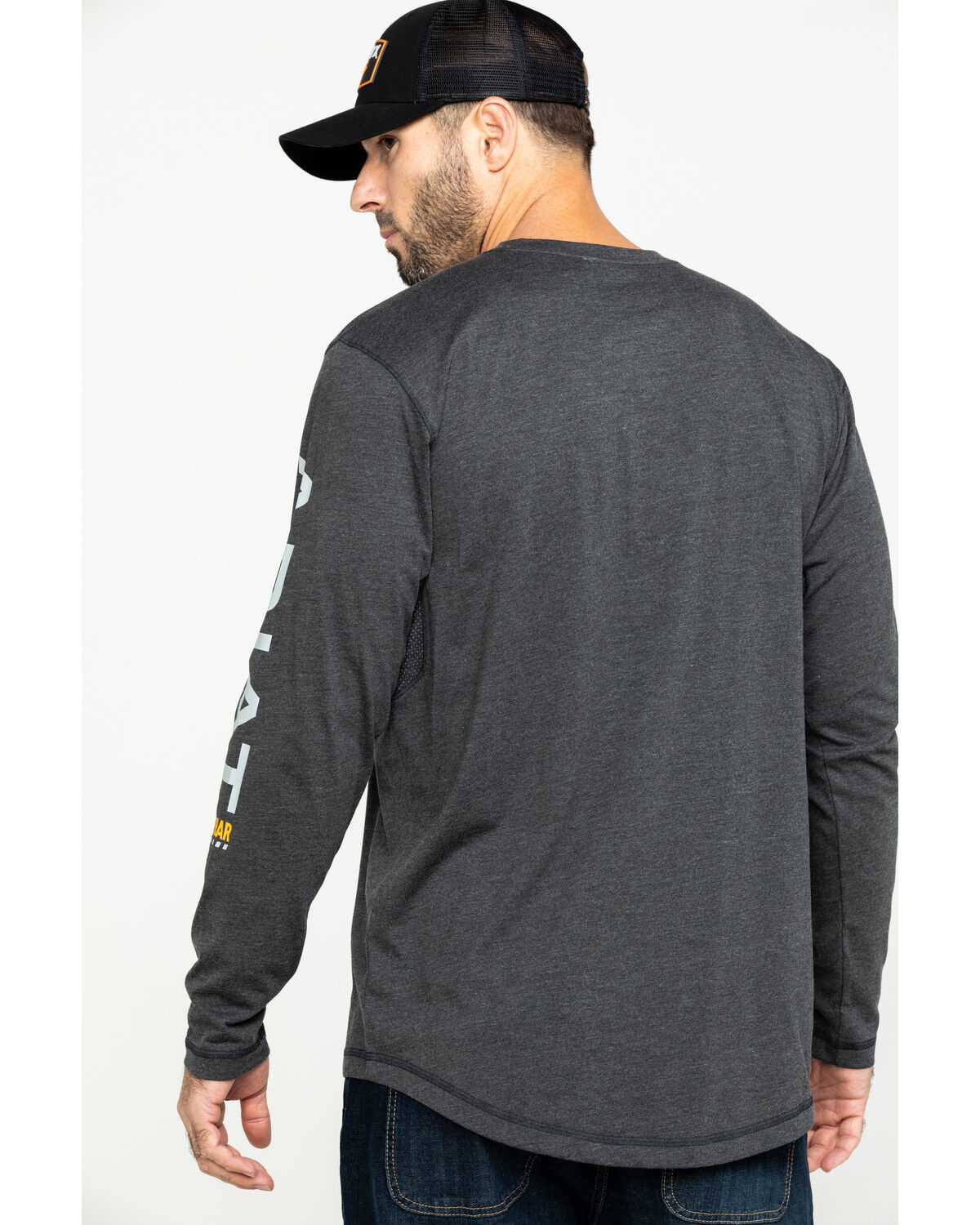 Image #2 - Ariat Men's Rebar Workman Logo Long Sleeve Work Shirt, Charcoal, hi-res
