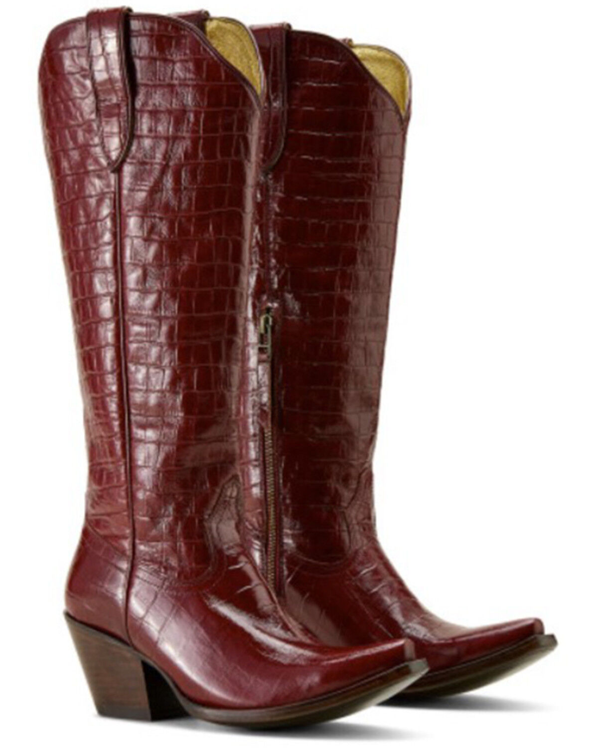 Image #3 - Ariat Women's Casanova Crocodile Print Tall Western Boots - Snip Toe, Red, hi-res