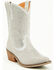 Image #1 - Dingo Little Girls' Silver Dollar Embellished Western Boots - Snip Toe, Silver, hi-res