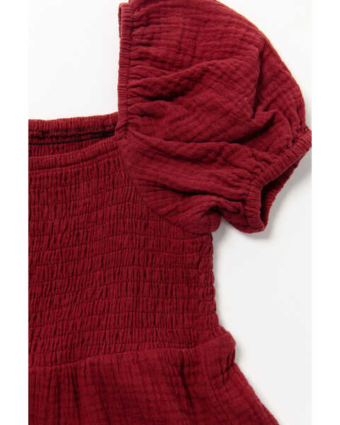 Image #2 - Yura Toddler Girls' Puff Sleeve Ruffle Dress, Red, hi-res