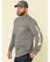 Image #1 - Carhartt Men's Granite FR Midweight Signature Logo Long Sleeve Work Shirt - Tall, Grey, hi-res