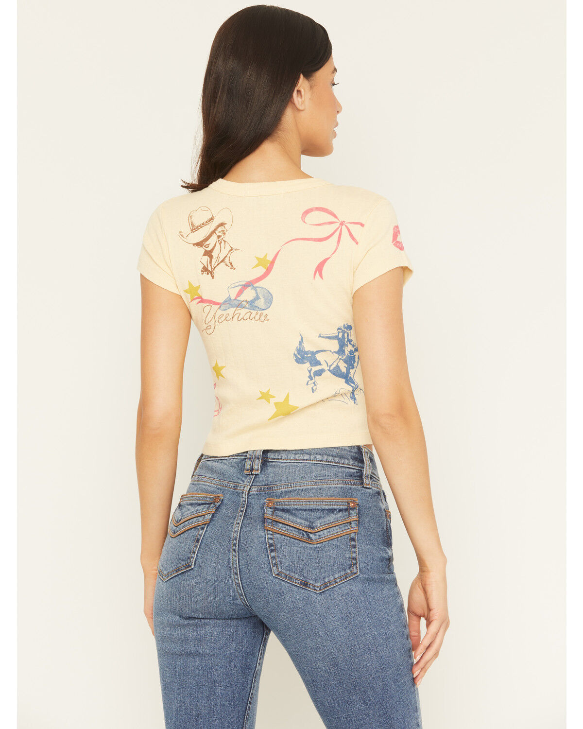 Image #4 - Day Dreamer Women's Rodeo Bow Tee, Yellow, hi-res