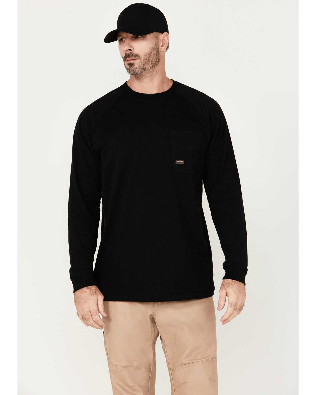 Image #2 - Ariat Men's Black Rebar Workman Back Graphic Long Sleeve Work Pocket T-Shirt, Black, hi-res