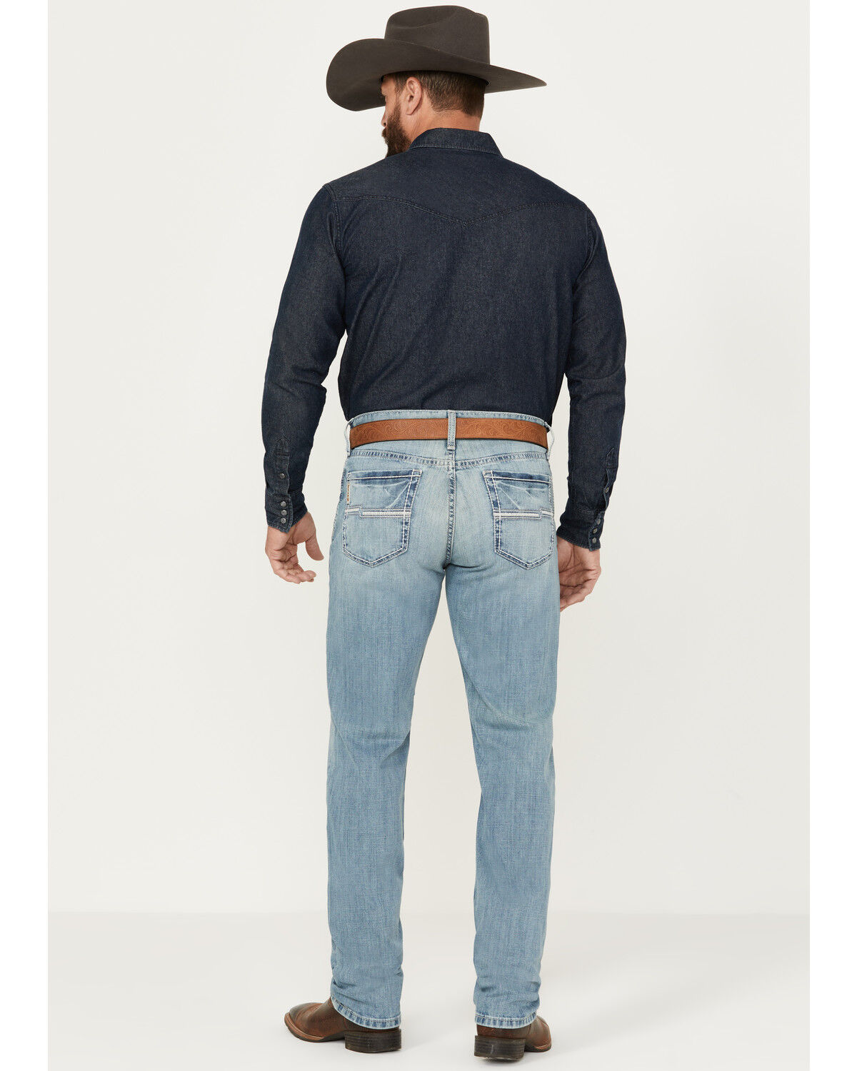 Image #3 - Cinch Men's Light Wash Slim Straight Performance Stretch Denim, Indigo, hi-res