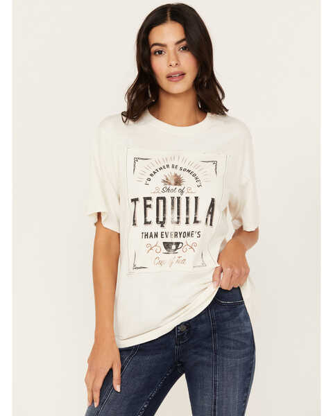 Idyllwind Women's Shot Of Tequila Short Sleeve Graphic Tee, Ivory, hi-res