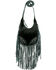 American West Women's Hair-On Studded Fringe Crossbody, Black, hi-res
