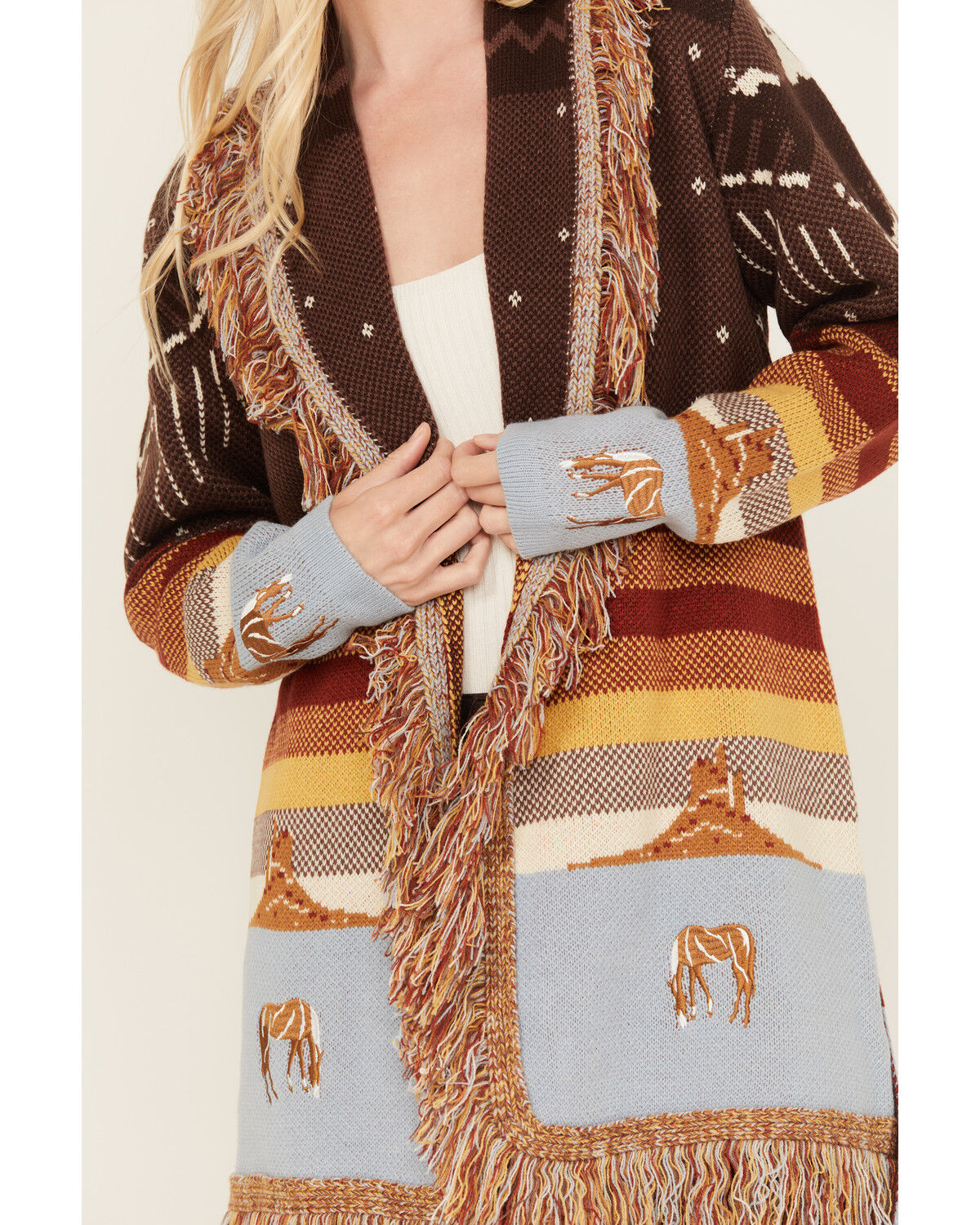 Image #3 - Idyllwind Women's Desert Nights Cardigan Sweater, Brown, hi-res