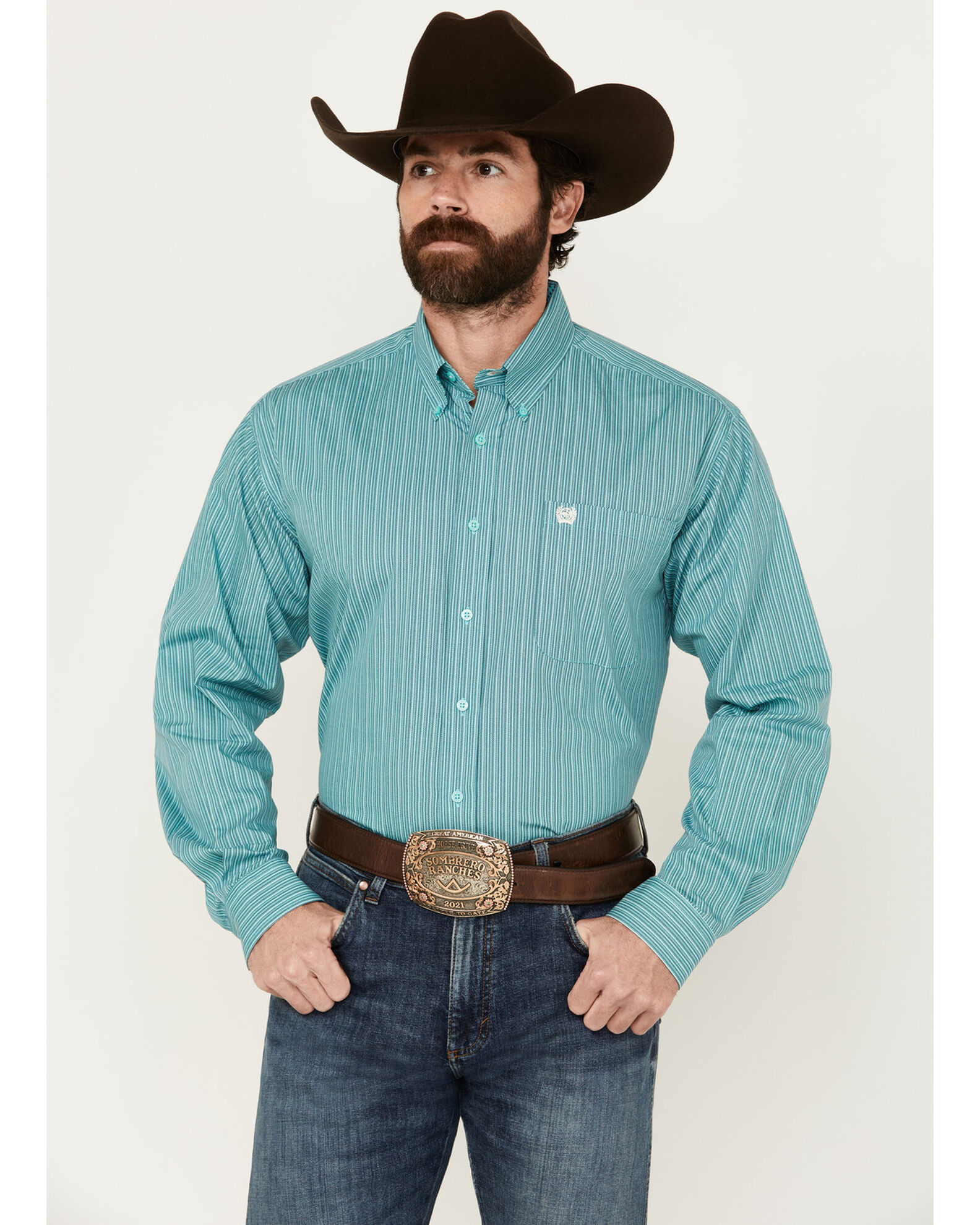 Cinch Men s Striped Long Sleeve Button Down Western Shirt Sheplers