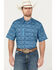 Image #1 - Ariat Men's VentTEK Geo Print Classic Fit Short Sleeve Shirt, Blue, hi-res