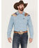 Image #1 - Wrangler Men's Pendleton Long Sleeve Western Work Shirt, Light Wash, hi-res