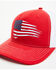Image #2 - Ariat Men's Distressed USA Flag Ball Cap, Red, hi-res