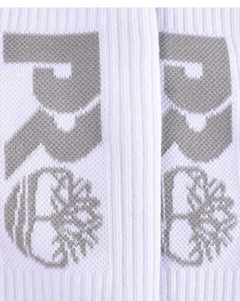 Image #2 - Timberland Men's PRO 1/2 Cushion Big Logo Quarter Socks - 6 Piece, White, hi-res