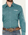 Image #3 - Wrangler Men's Logo Geo Print Long Sleeve Snap Western Shirt, Turquoise, hi-res