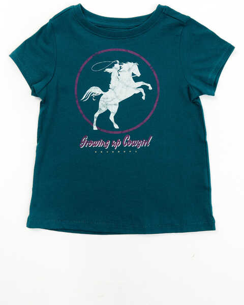 Image #1 - Shyanne Toddler Girls' Growing Up Cowgirl Graphic Tee, Deep Teal, hi-res