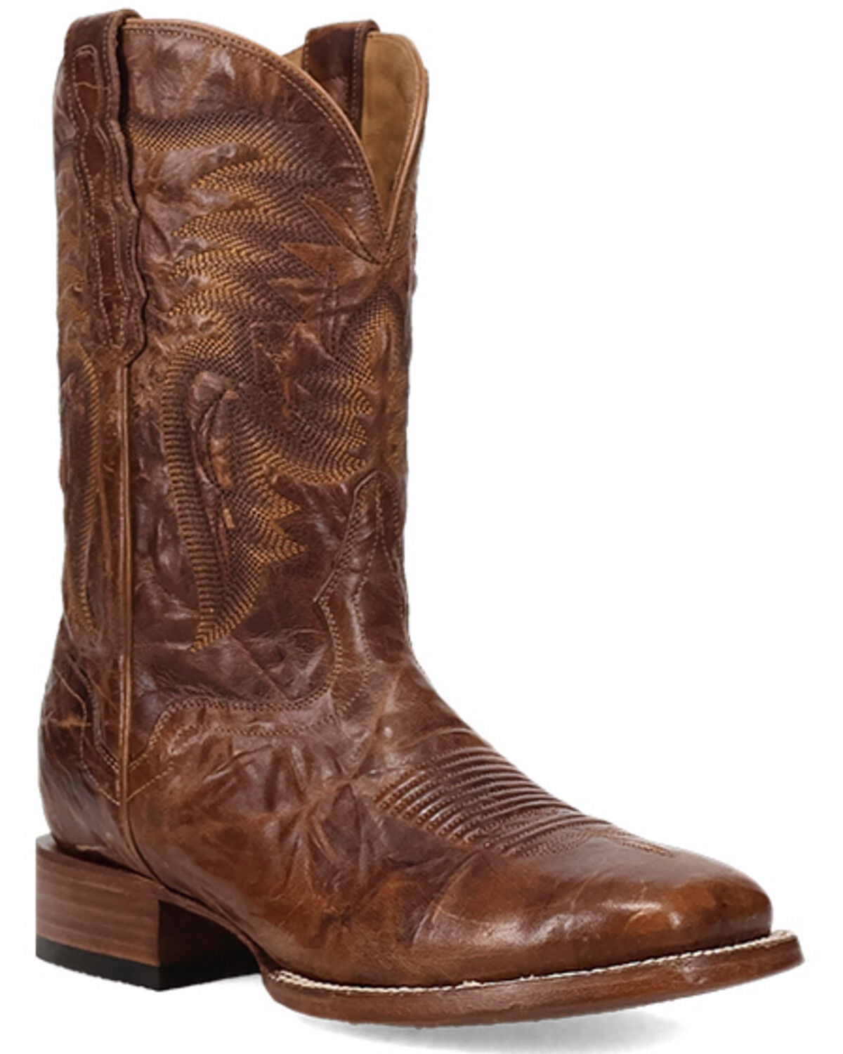 Image #1 - El Dorado Men's Crunch Western Boots - Broad Square Toe, Rust Copper, hi-res