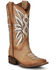 Image #1 - Corral Girls' Straw Embroidery Western Boots - Square Toe, Tan, hi-res