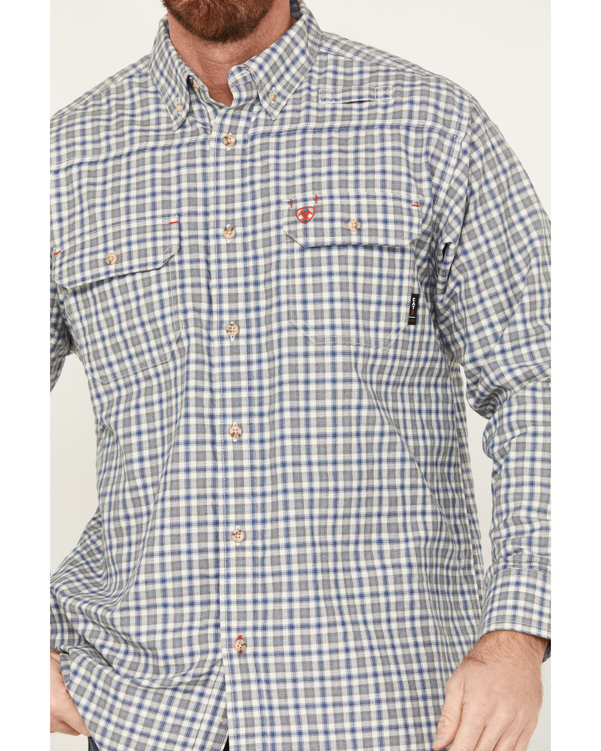 Image #3 - Ariat Men's FR Plaid Print Featherlight Long Sleeve Button Down Work Shirt, , hi-res