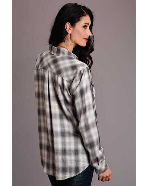 Image #2 - Stetson Women's Smoky Ombre Plaid Long Sleeve Snap Western Shirt , , hi-res