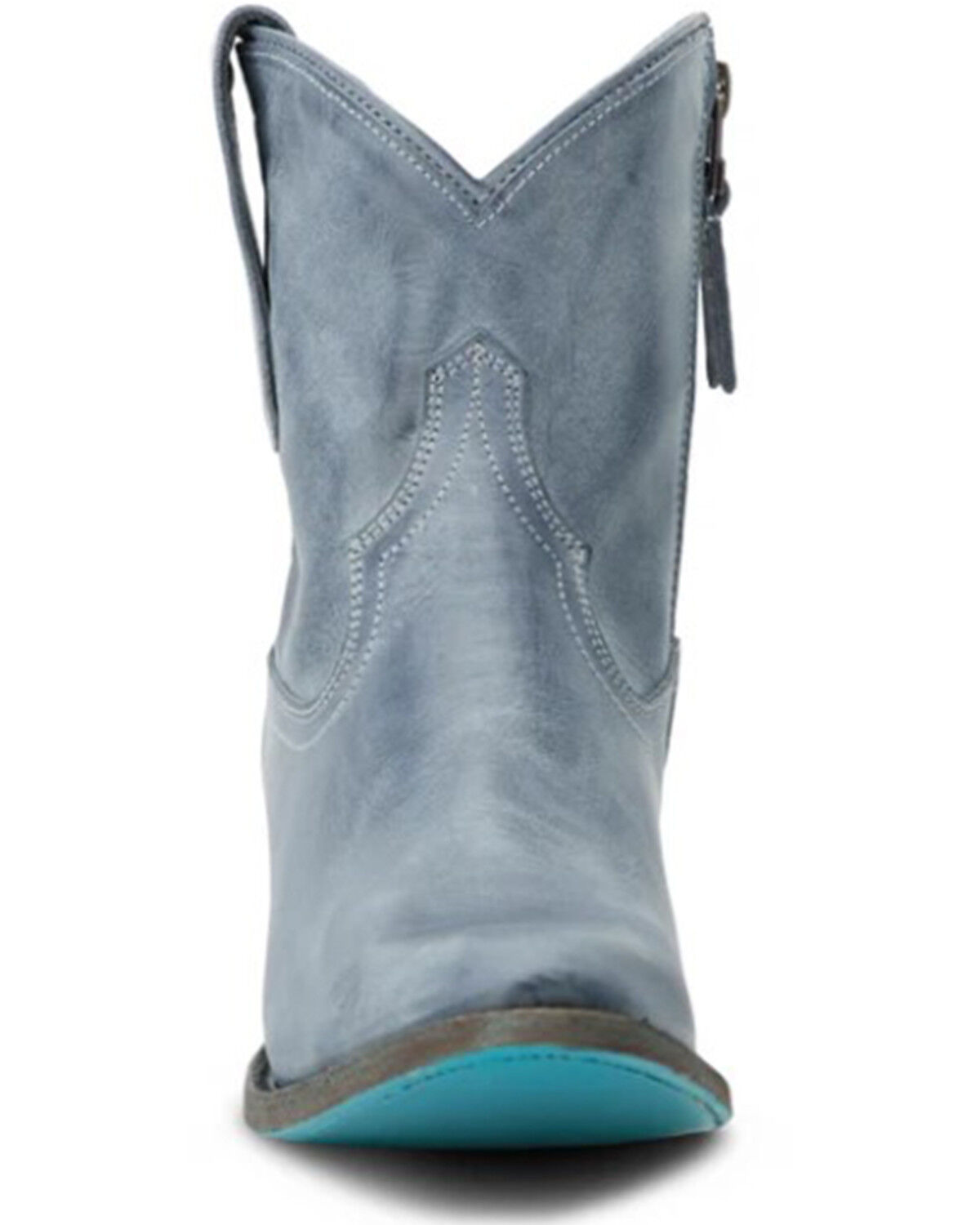 Image #4 - Lane Women's Plain Jane Western Booties - Round Toe, Blue, hi-res