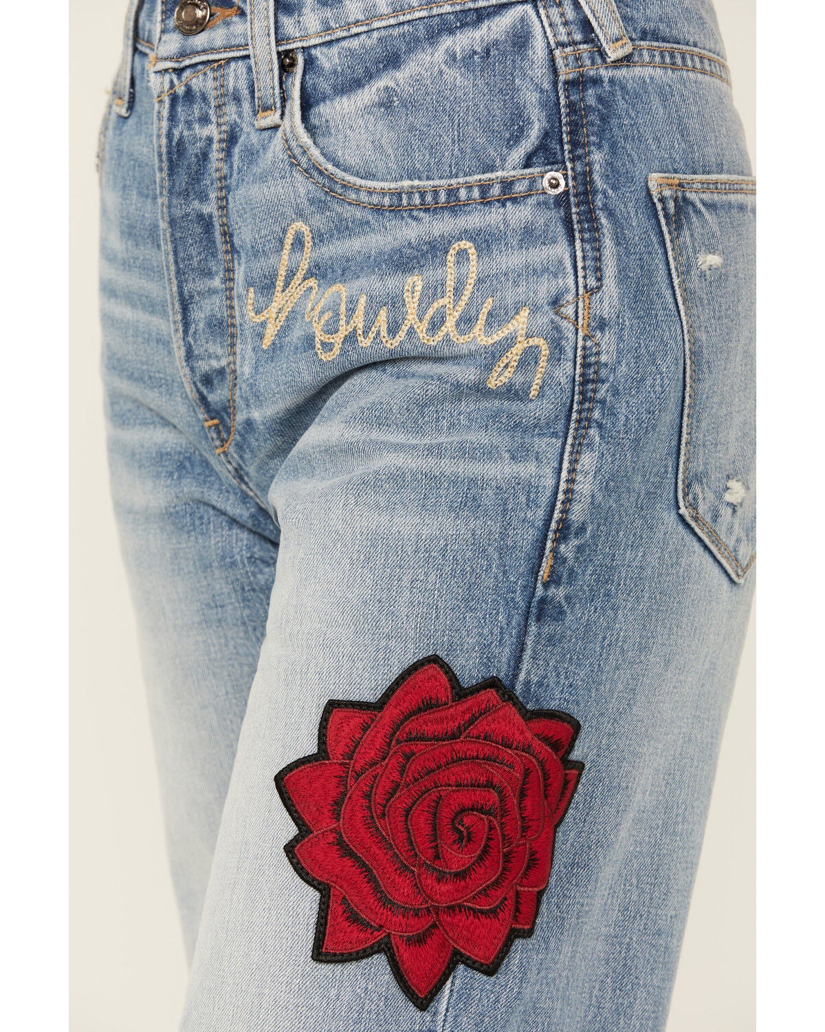 Image #2 - Ariat Women's Dominca Medium Wash Rodeo Quincy High Rise Tomboy Relaxed Straight Jeans, Medium Wash, hi-res