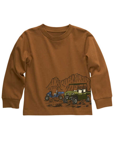 Image #1 - Carhartt Toddler Boys' Vehicle Wrap Long Sleeve Graphic T-Shirt, Medium Brown, hi-res