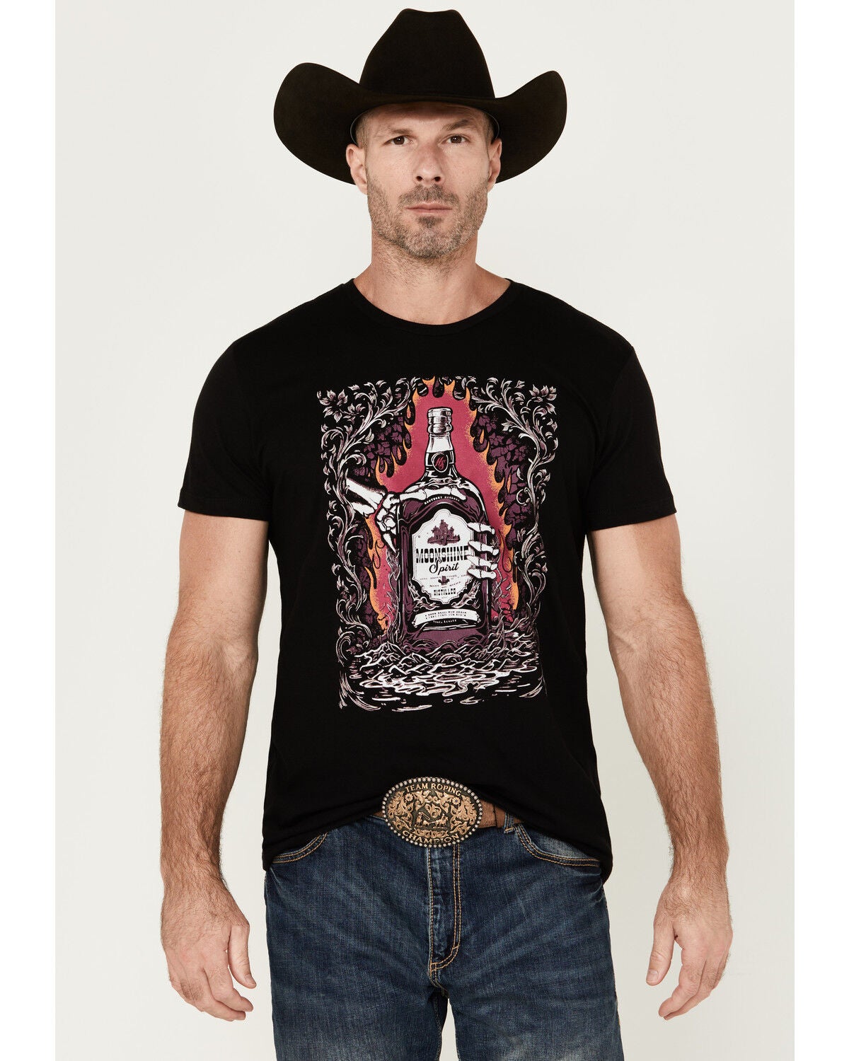 Moonshine Spirit&reg; Men's Distilled Short Sleeve Graphic T-Shirt, Black, hi-res
