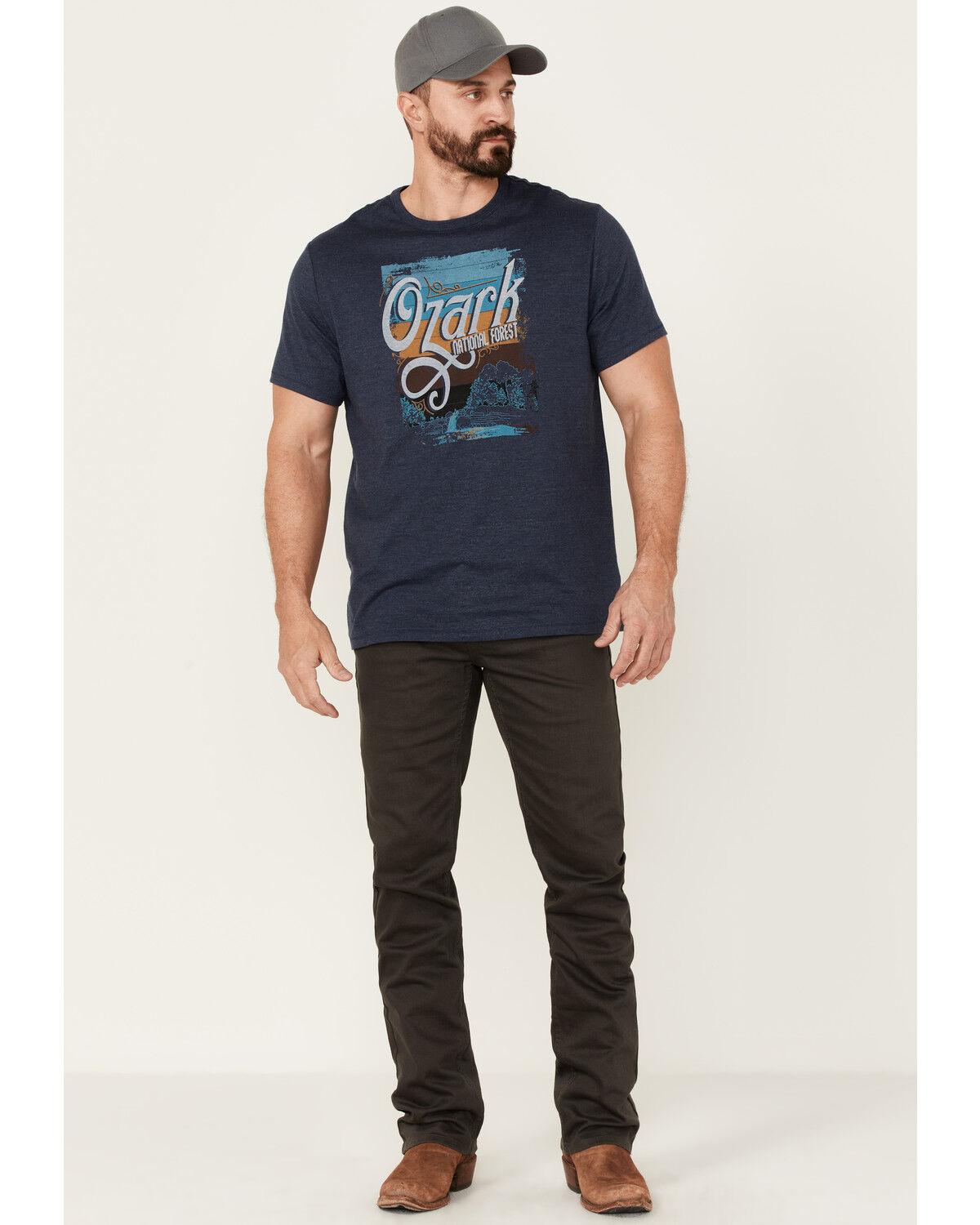 Image #2 - Brothers and Sons Men's Navy Ozark National Forest Graphic Short Sleeve T-Shirt, Navy, hi-res