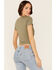 Moa Moa Women's Short Sleeve Cinch Top, Sage, hi-res