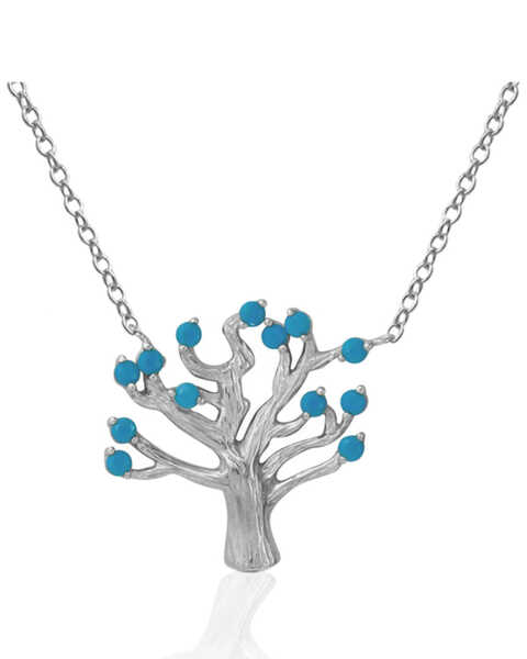 Image #1 - Kelly Herd Women's Turquoise Tree of Life Pendant Necklace, Turquoise, hi-res