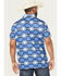 Image #4 - Rock & Roll Denim Men's Southwestern Print Short Sleeve Button-Down Stretch Polo, Blue, hi-res