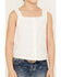 Image #3 -  Shyanne Girls' Eyelet Button Front Tank Top, White, hi-res