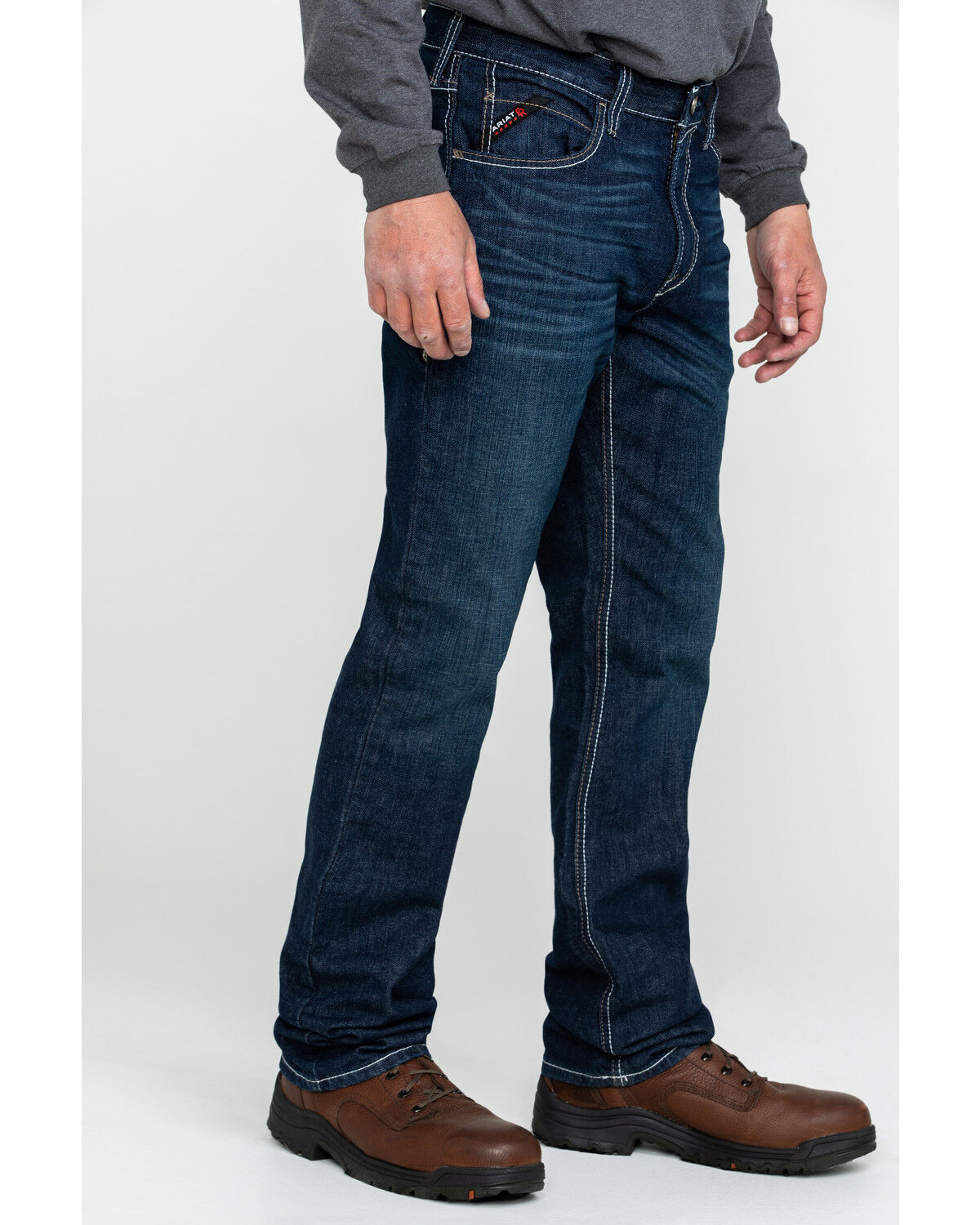 Image #3 - Ariat Men's FR M4 Durastretch Lineup Straight Work Jeans, Blue, hi-res