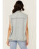 Image #4 - POL Women's Denim Lace Button-Down Vest, Light Wash, hi-res