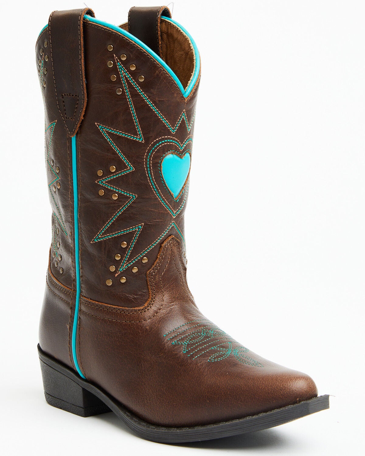 Shyanne Girls' Zetta Western Boots - Snip Toe, Brown, hi-res
