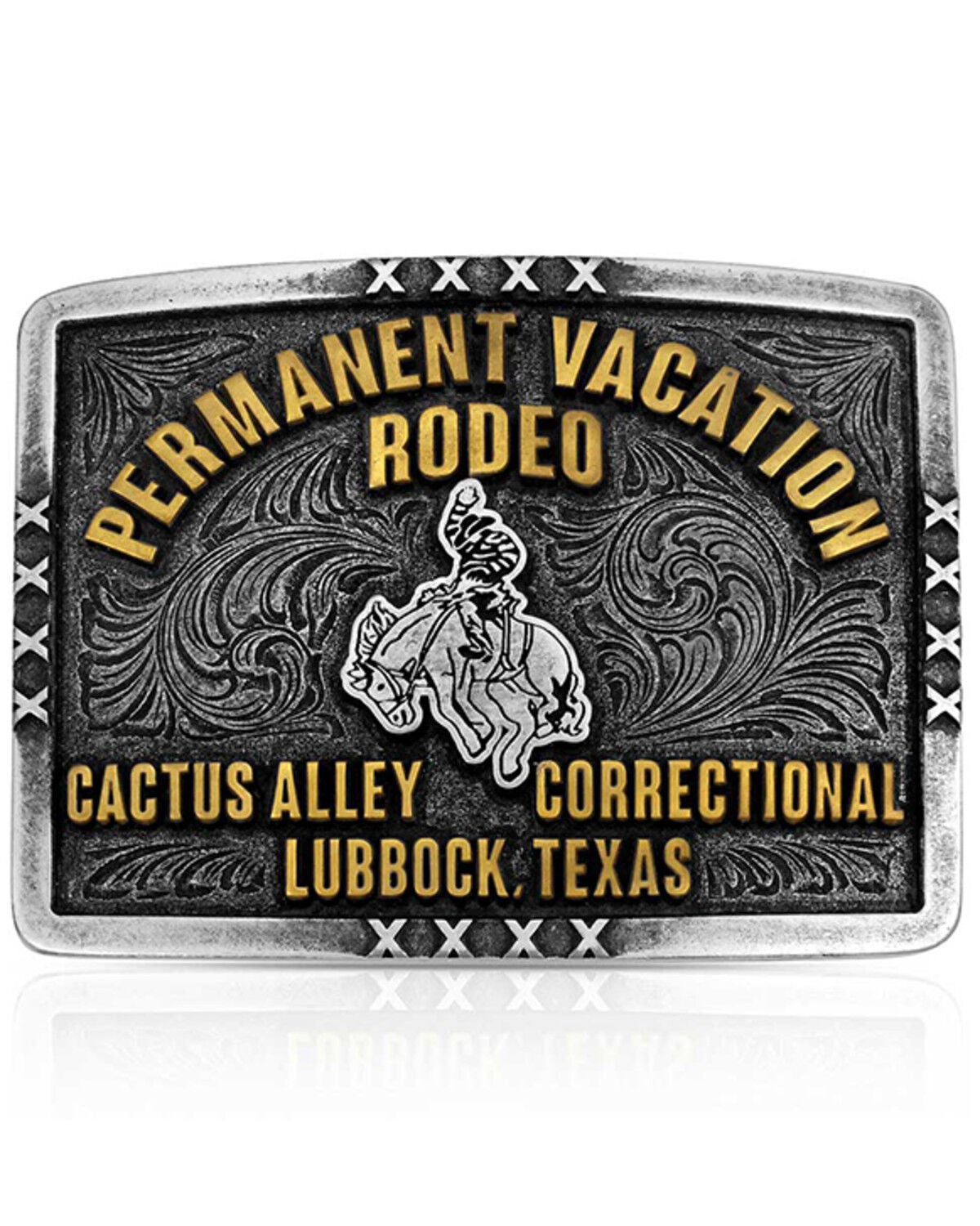 Montana Silversmiths Cactus Alley Permanent Vacation Belt Buckle, Silver, hi-res