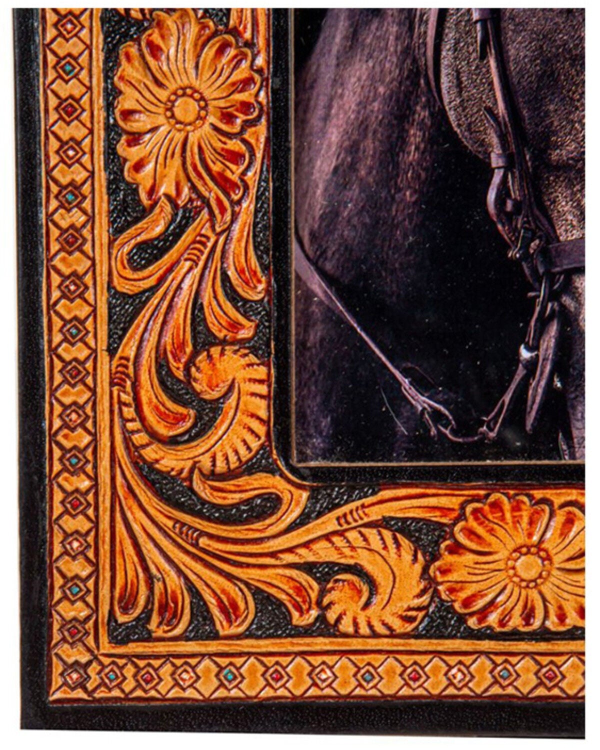 Image #4 - Myra Bag Classic Country Hand Tooled Photo Frame, Black, hi-res