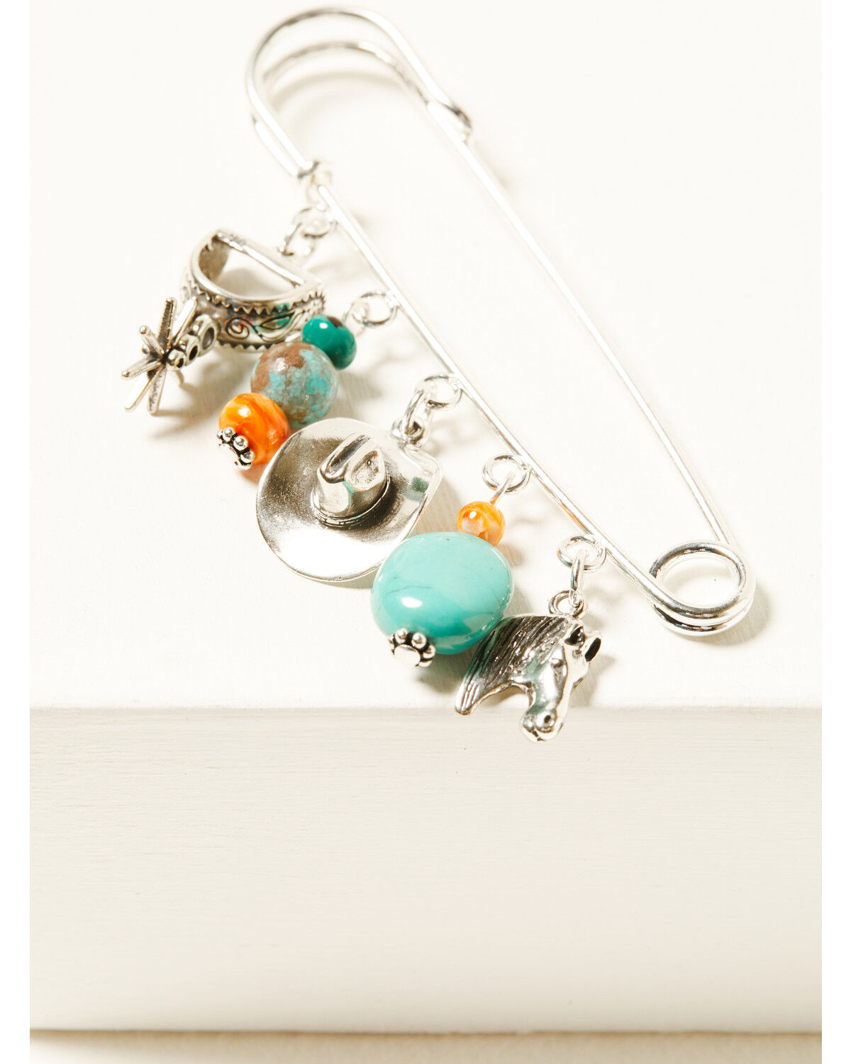 Image #3 - Paige Wallace Women's Dangle Hat Pin with Charms, Silver, hi-res