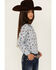 Image #2 - Cruel Girl Girls' Conversation Print Long Sleeve Button-Down Shirt, Light Blue, hi-res
