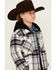 Image #2 - Urban Republic Little Boys' Plaid Print Sherpa Lined Hooded Shirt Jacket, White, hi-res