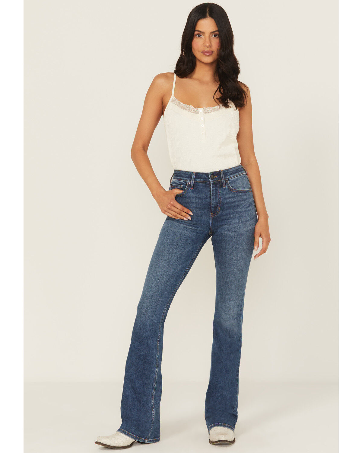 Image #1 - Idyllwind Women's Legend Medium Wash High Rise Bootcut Hold It In Extreme Stretch Denim Jeans, Medium Wash, hi-res