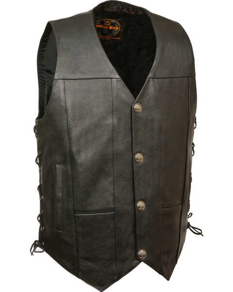 Milwaukee Leather Men's Side Lace Vest - Big 3X , Black, hi-res