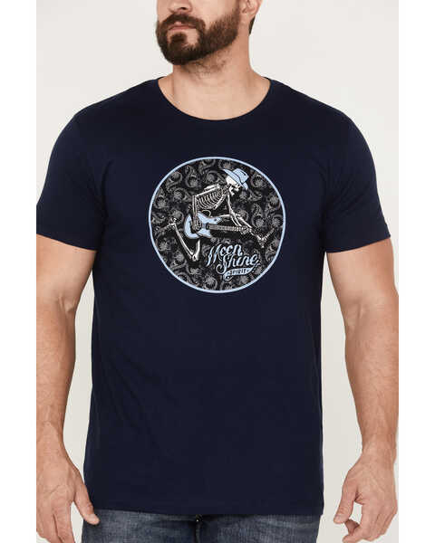 Image #3 - Moonshine Spirit Men's Navy Skull Moon Graphic Short Sleeve T-Shirt , Navy, hi-res