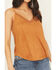 Image #3 - Shyanne Women's Solid Faux Suede Sleeveless Crochet Tank Top, Oatmeal, hi-res