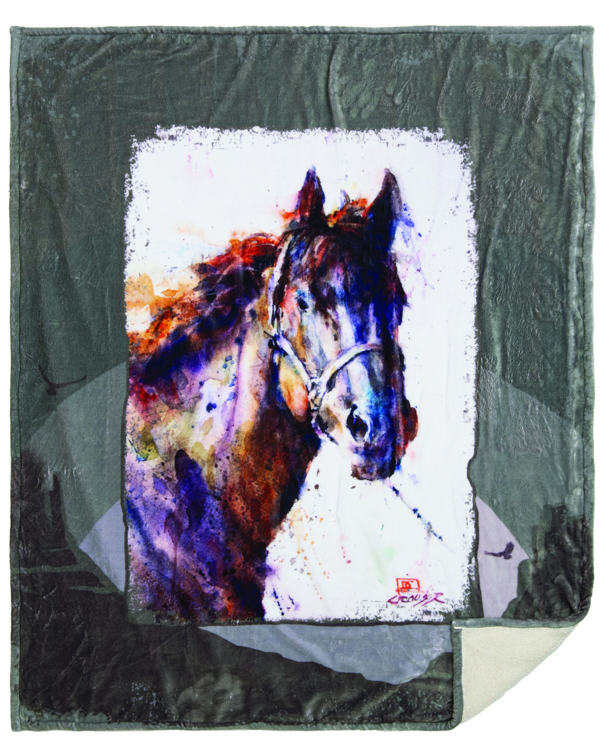 Image #1 - Carstens Home Dean Crouser Pancho Plush Sherpa Throw, Multi, hi-res