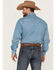 Stetson Men's Micro Chip Geo Print Long Sleeve Pearl Snap Western Shirt , Blue, hi-res