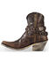 Liberty Black Women's Volcano Brass Studded Harness Booties - Pointed Toe , Brown, hi-res