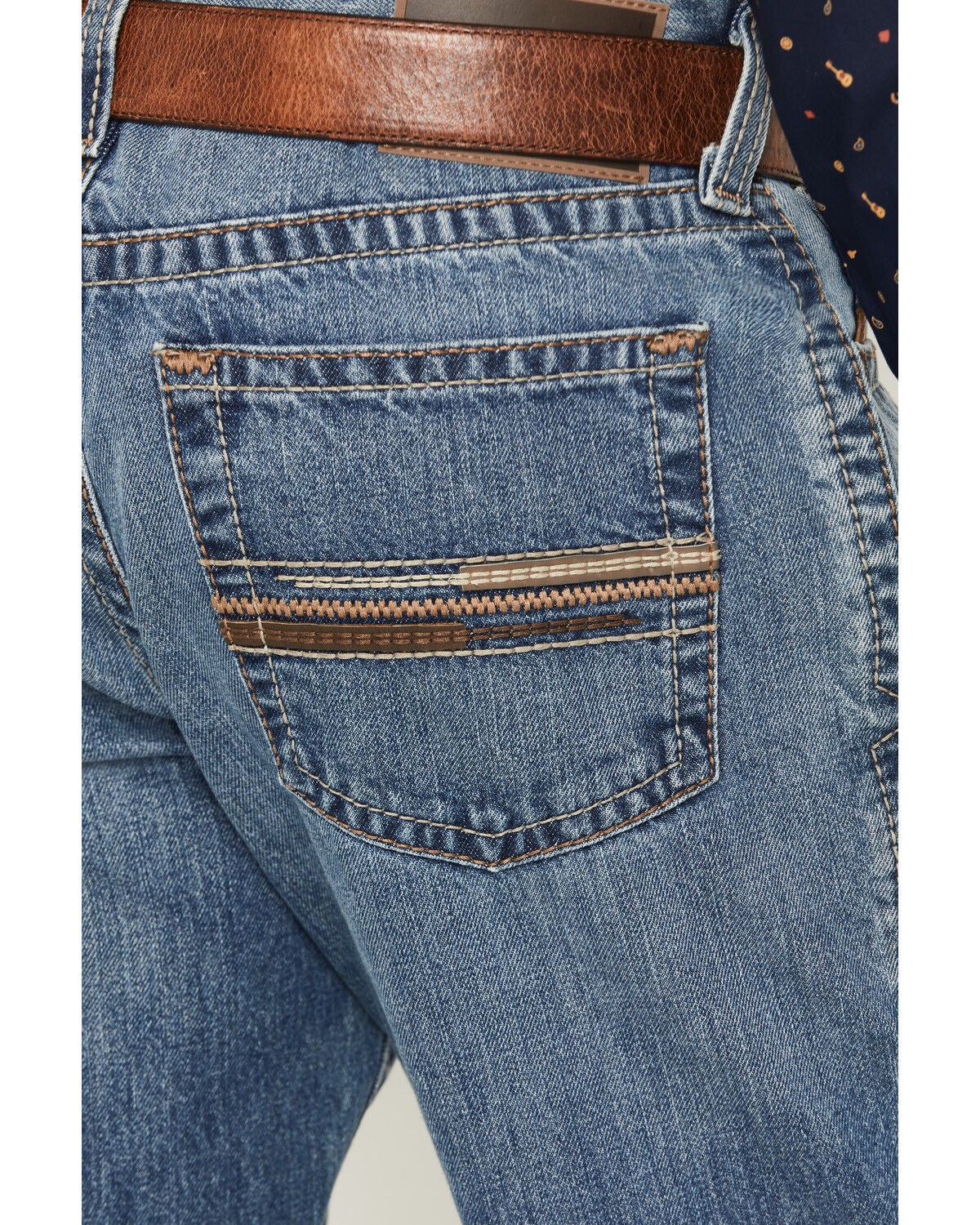 Image #4 - Ariat Men's M4 Rogers Medium Wash Relaxed Bootcut Denim Jeans, Medium Wash, hi-res
